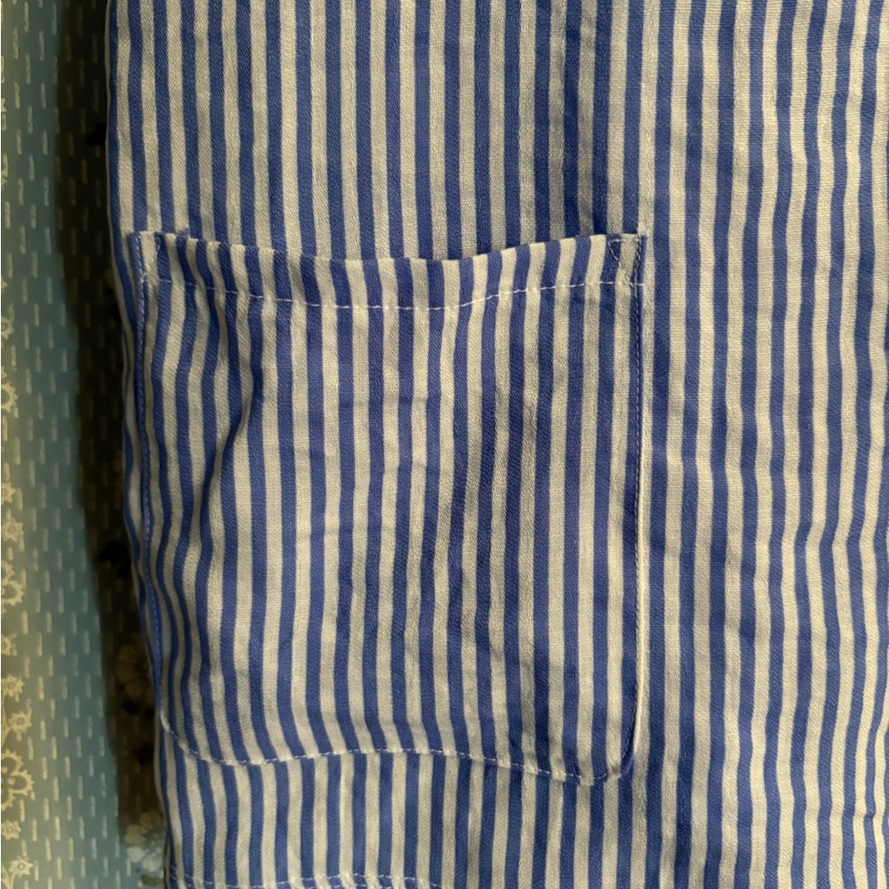 art class Blue and White Striped Kids Swim Coverup - Picture 6 of 7